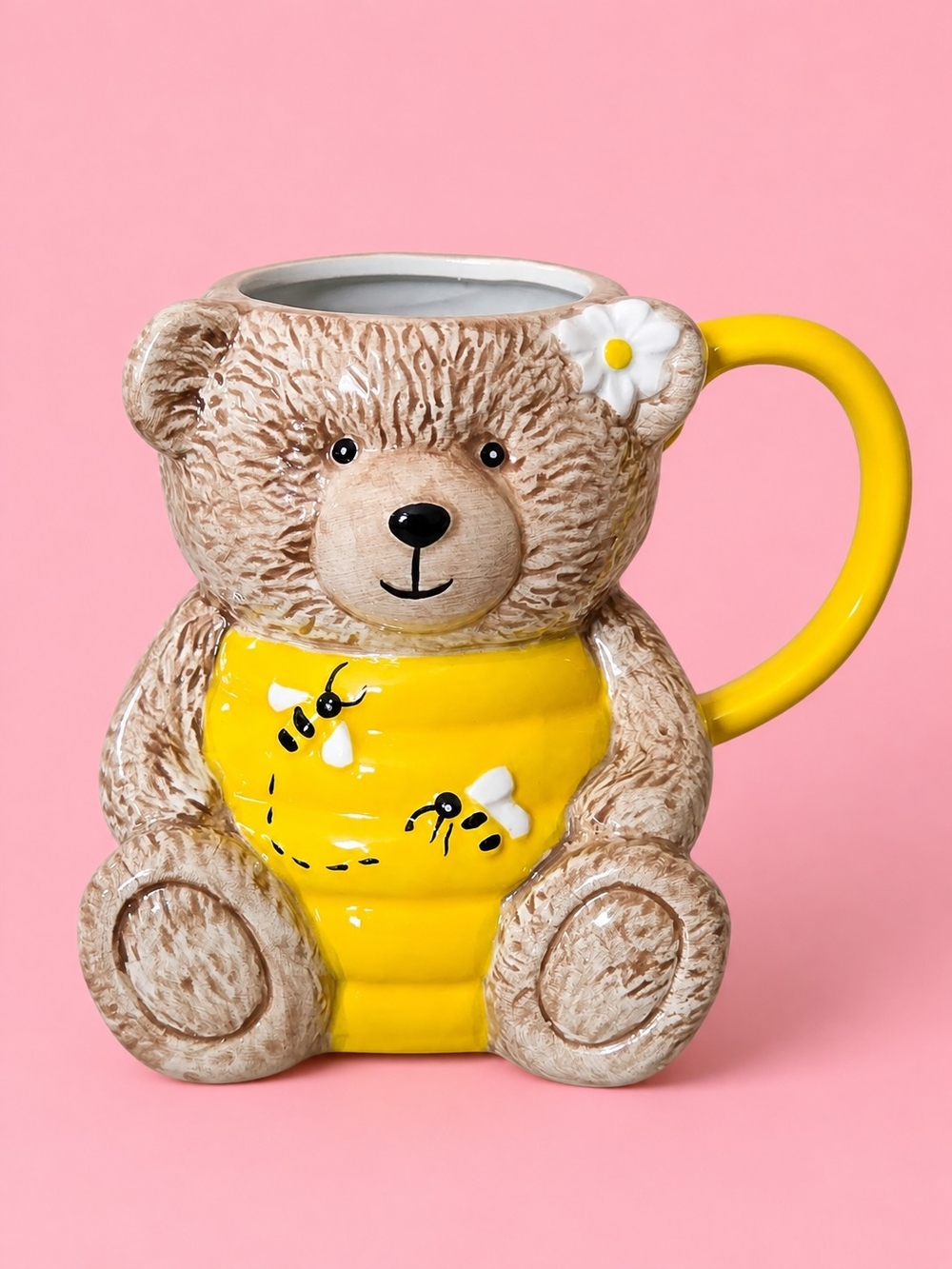 Bear in Beehive Themed Belly Ceramic Mug